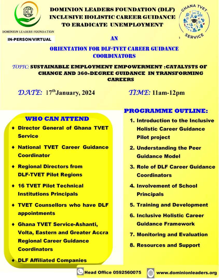 INCLUSIVE HOLISTIC CAREER GUIDANCE TO ERADICATE UNEMPLOYMENT